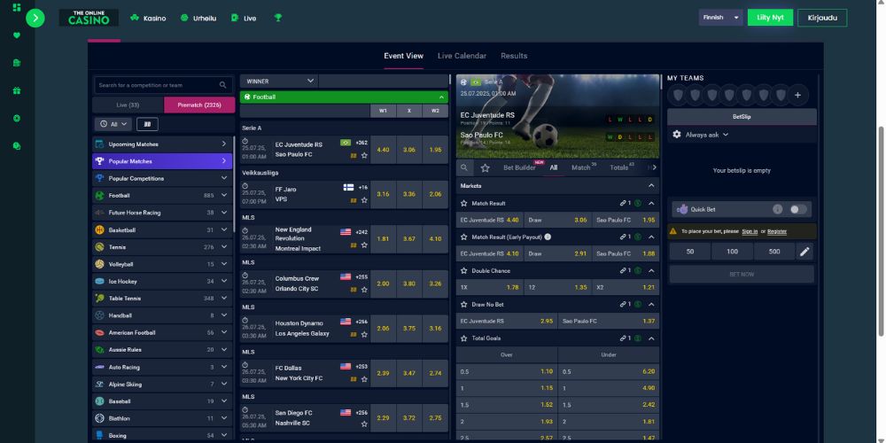 online casino urheilu
