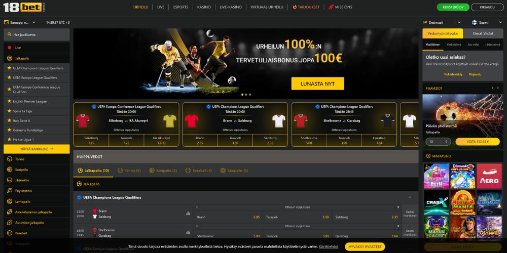 18bet urheilu