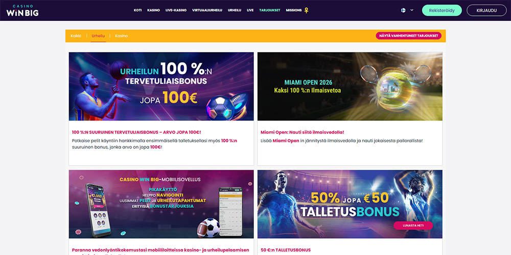 Casino WinBig kampanjat Casino WinBig kampanjat