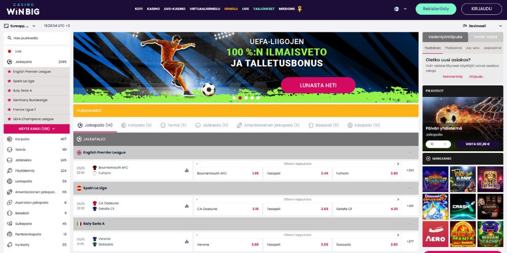 casinowinbig urheilu