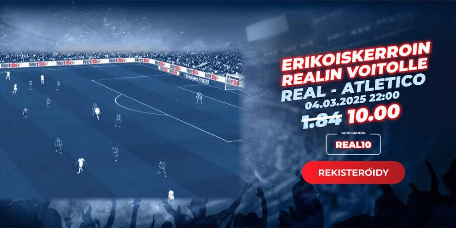 NetBet tarjoaa taas Real Madridille kovaa kerroinkorotusta
