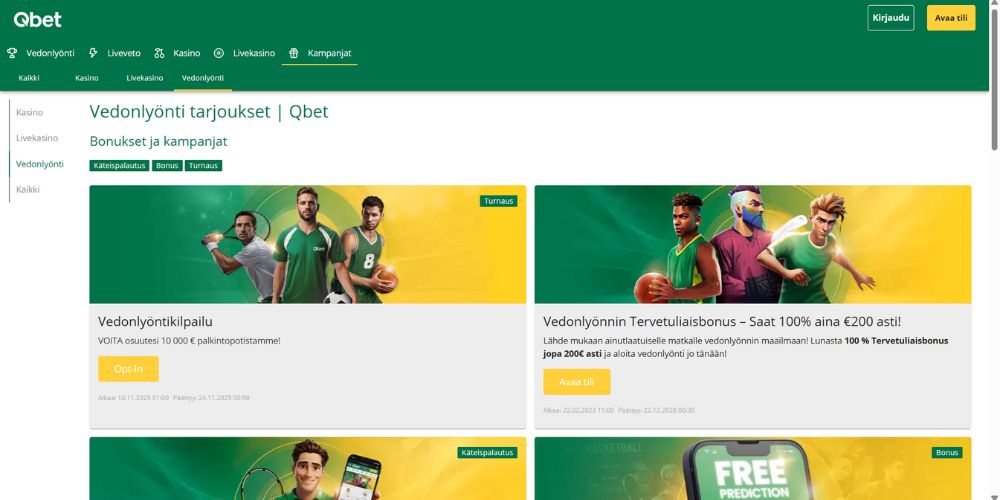 Qbet kampanjat Qbet kampanjat