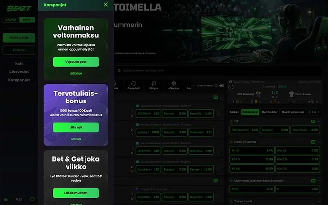 Beazt tervetuliaisbonus ja kampanjat vedonlyöntisivustolla Beazt tervetuliaisbonus ja kampanjat vedonlyöntisivustolla
