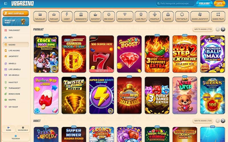 vegasino-casino-pelit