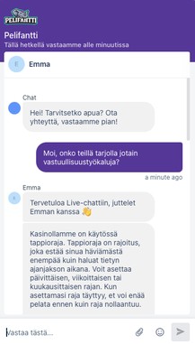 pelifantti-casino-asiakaspalvelu Pelifantti Casino live-chat asiakaspalvelu