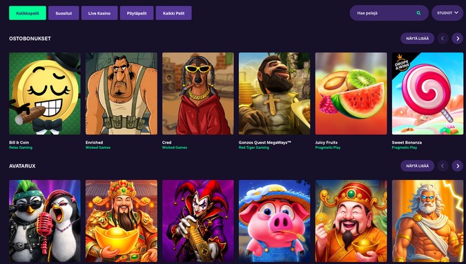 pelifantti-casino-kolikkopelit Pelifantti Casino kolikkopelien valikoima