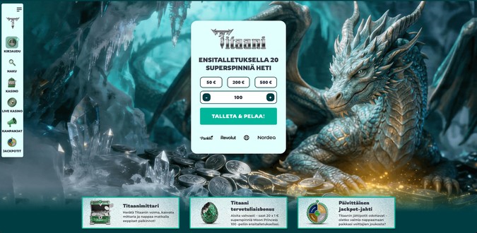 titaani-kasino-etusivu Titaani Kasino etusivu ja lohikäärmeteema