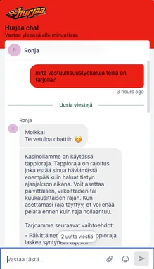Hurjaa Kasino asiakaspalvelu Hurjaa Kasino asiakaspalvelu