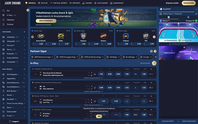 Lucky Dreams vedonlyönti etusivu Lucky Dreams vedonlyönti etusivu