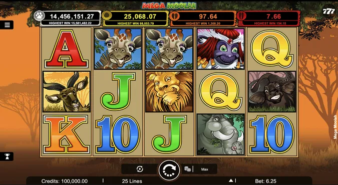 Suosituimpien kolikkopelien RTP ja bonuspelit Mega Moolah -kolikkopeli (Microgaming)