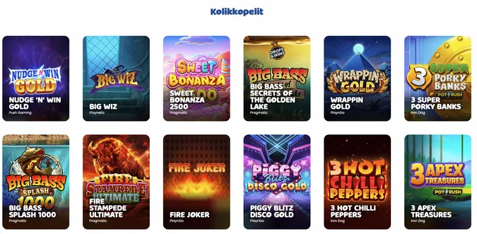 Munkki Casino pelivalikoima Munkki Casino pelivalikoima
